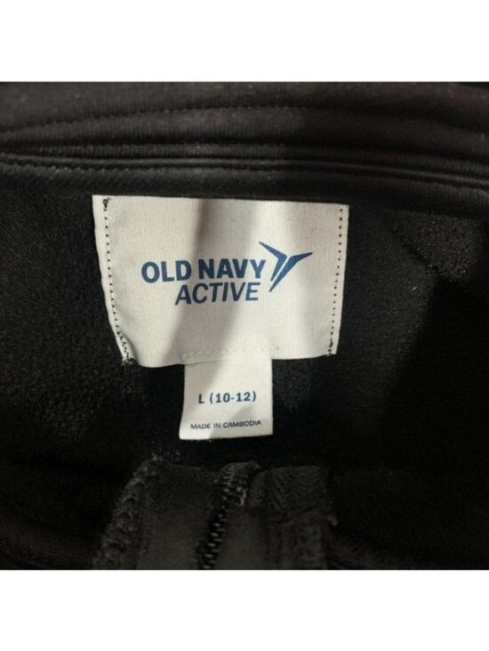 Old Navy Active Kids Full-Zip Jacket Black Size L 10-12 Polyester Athletic Style - Picture 3 of 5